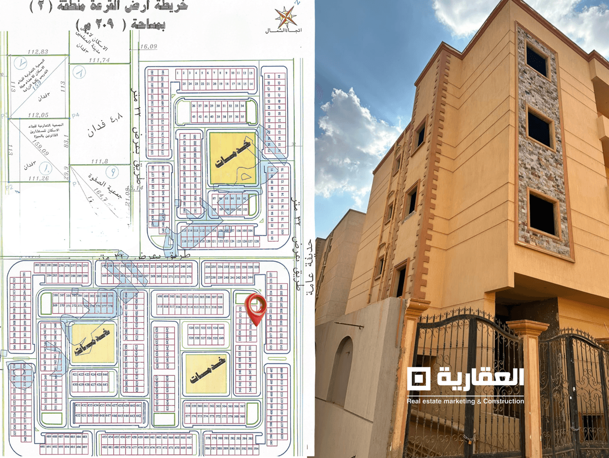 عمارة للبيع في التوسعات الشمالية – حي بالميرا | 209 متر | مبنية بالكامل