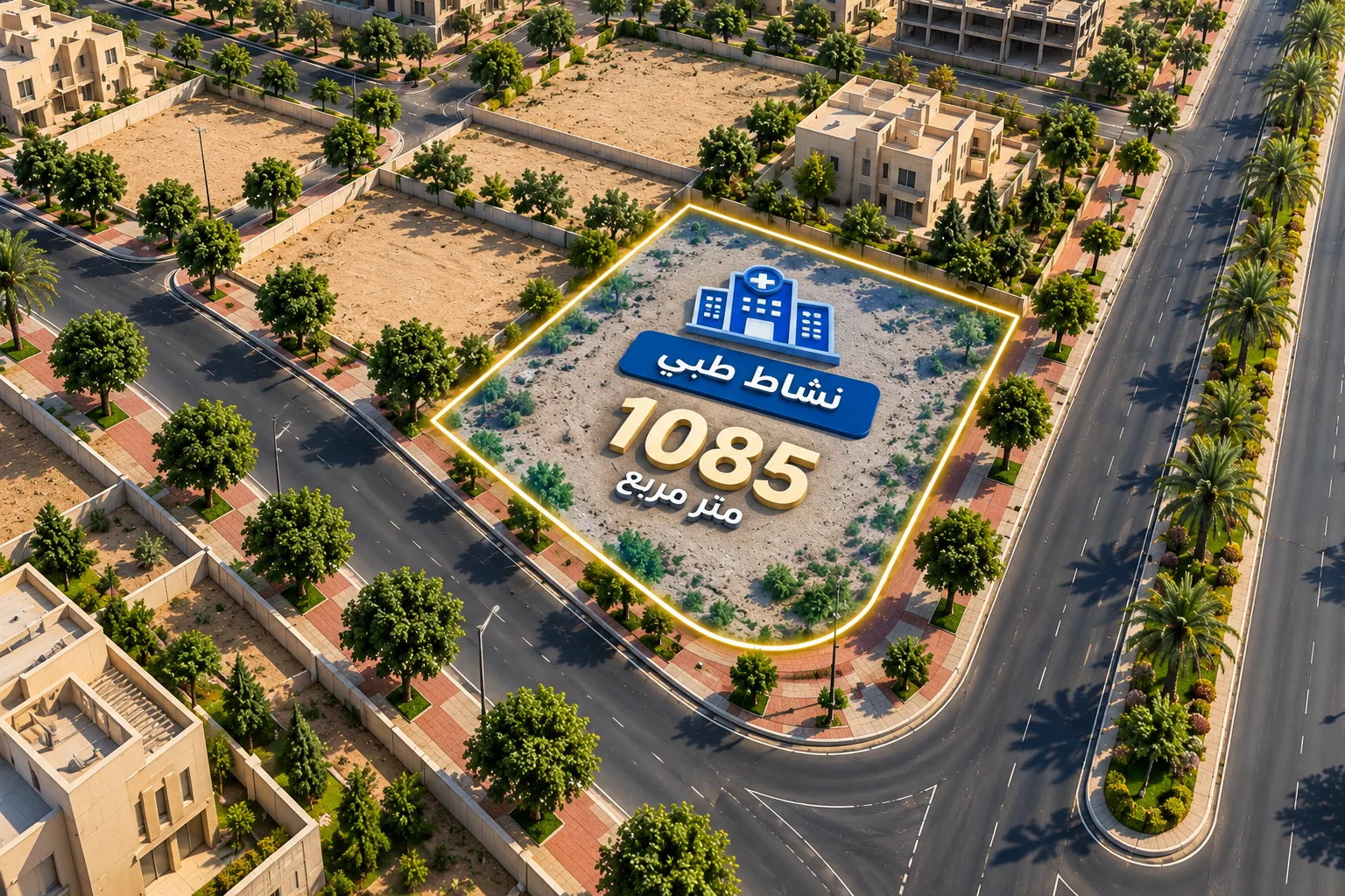 أرض نشاط طبي للبيع في الشيخ زايد – 1085 متر | الحي الثالث عشر المجاورة الرابعة